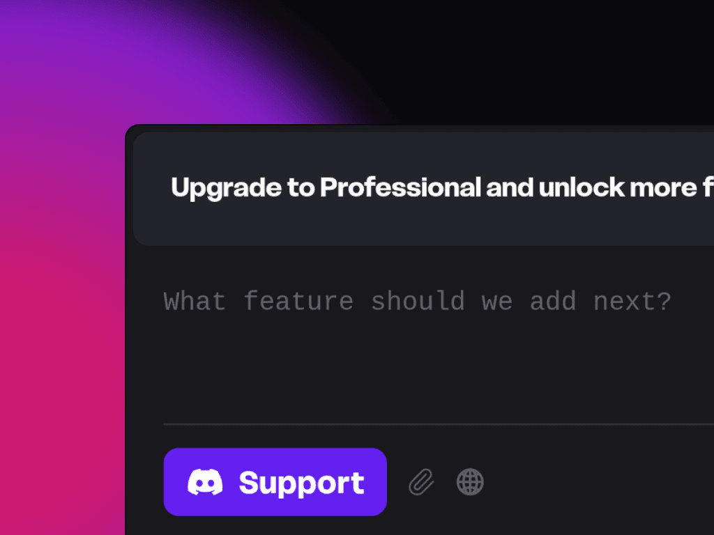 Bilt prompting interface for describing your app idea